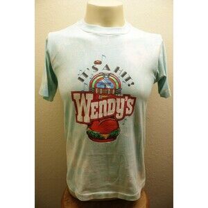 Vintage 1984 Wendy's Tie Dye Screen Stars Promo Shirt Size Medium Single Stitch